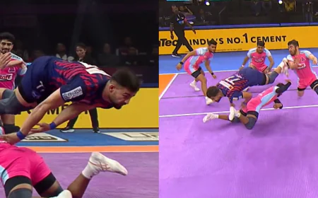 Ashu Malik’s Epic Frog Jump Steals the Show in Dabang Delhi KC vs Jaipur Pink Panthers PKL 12 Clash