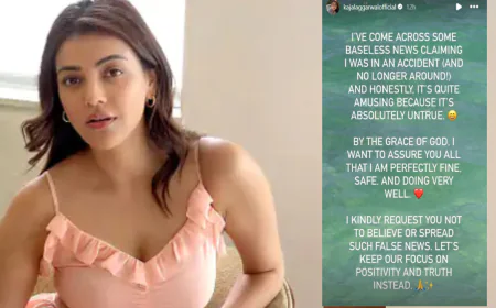 Kajal Aggarwal Debunks Death Rumors: Says "I'm Absolutely Fine, Accident News is False"