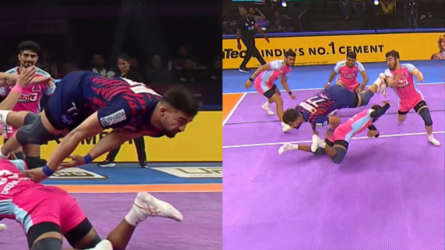 Ashu Malik’s Epic Frog Jump Steals the Show in Dabang Delhi KC vs Jaipur Pink Panthers PKL 12 Clash