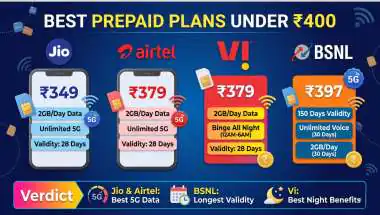 Jio, Airtel, Vi & BSNL: Which Network Offers the Best Plan Under ₹400?