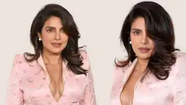 Priyanka Chopra Redefines Power Dressing in an Avant-Garde Pink Saree-Inspired Suit